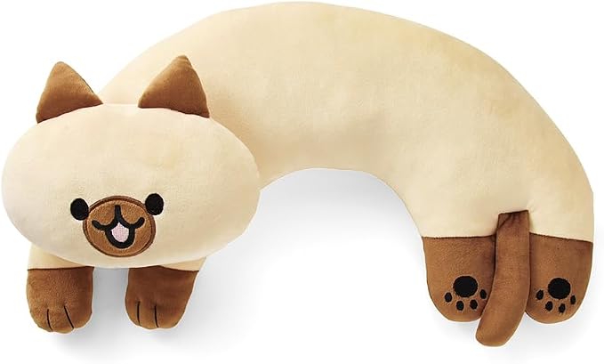 U-Shaped Cat Plush Pillow, Cute Plushies, Birtday Gift by Furvana