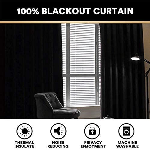 PrinceDeco Light Grey Linen Blackout Curtains - Image 2