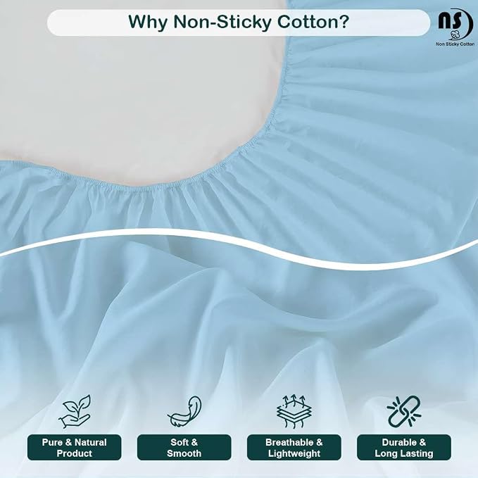 NON Sticky cotton Full Size Sleeper Sofa Sheets, 4 Piece Egyptian Cotton Bed - Image 4