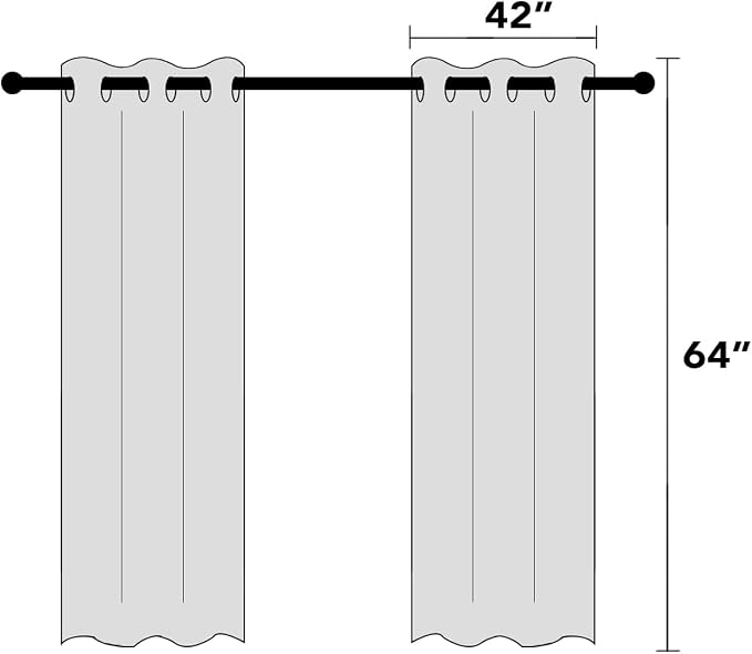 PrinceDeco 100% Black Out Curtains 64 inch Long 2 Panels - Image 9