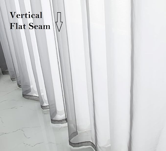 PI Dark Grey Sheer Curtains 45 Inches Length - Image 5