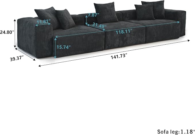 JACH 142"" Luxurious Sectional Couch Sofa - Image 2