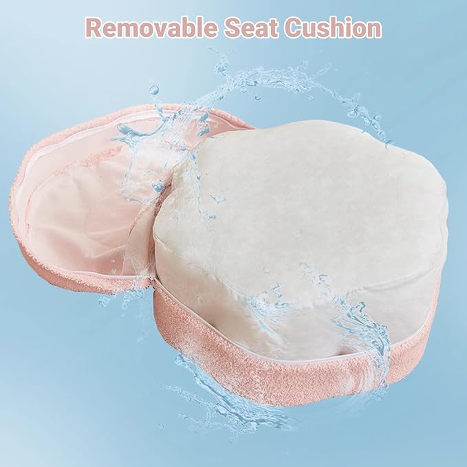 Round Pouf Ottoman Foot Rest, Stuffed Floor Pouf Foot Stool - Image 6