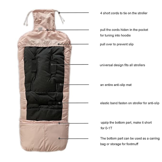 0-5T Length Extension Baby Universal Stroller Footmuff, Waterproof Durable - Image 4