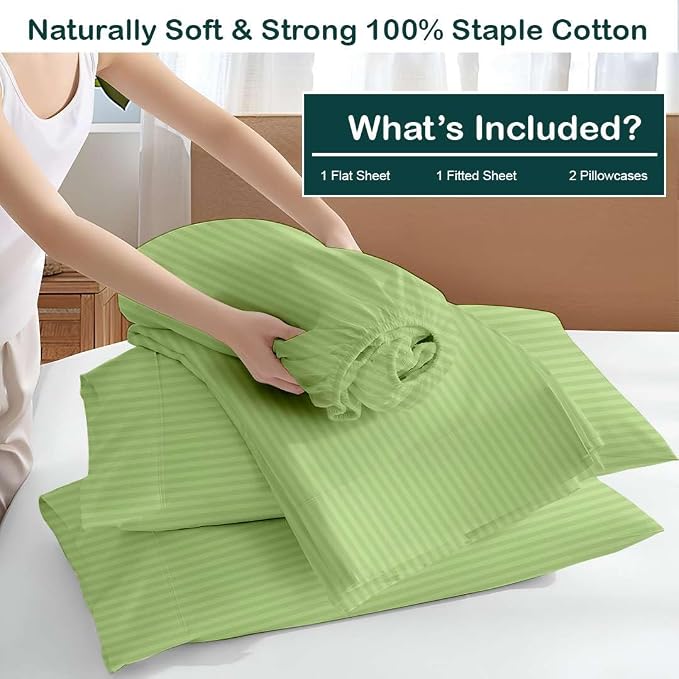 NON Sticky cotton Queen Size Sleeper Sofa Sheets, 4 Piece Egyptian Cotton Bed - Image 3