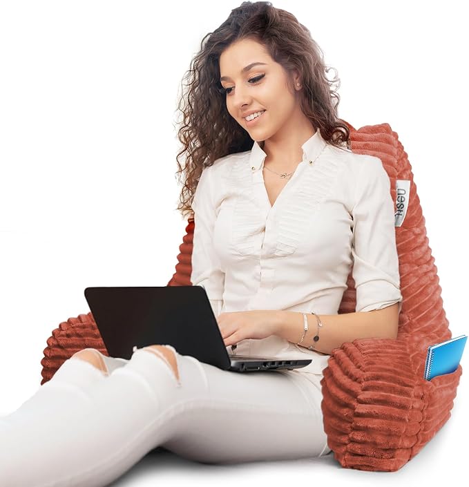 Hearth & Harbor Reading Pillow for Bed Adult – Back Pillow for Sitting in Bed - Image 3