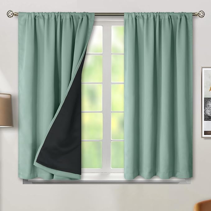 BGment Blackout Curtains for Bedroom 45 Inch Length, Rod Pocket 100% Blackout by BGment
