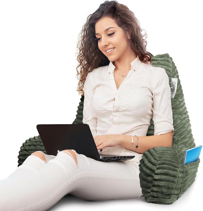 Hearth & Harbor Reading Pillow for Bed Adult – Back Pillow for Sitting in Bed - Image 3