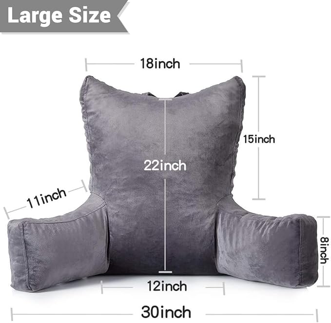 Neustern Reading Pillow for Sitting in Bed Adult, Back Pillow for Bed Shredded - Image 3