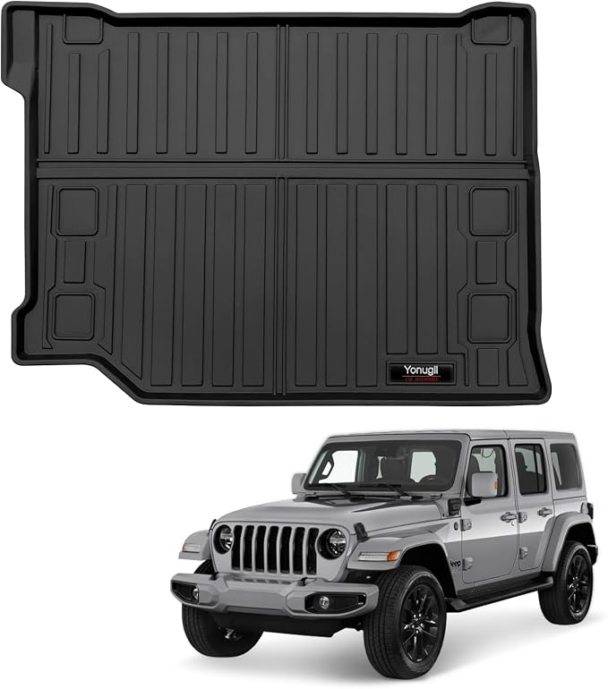 Custom for 2021-2025 2026 Jeep Wrangler 4XE Hybrid Cargo Mats Trunk Liner All by Yonugli