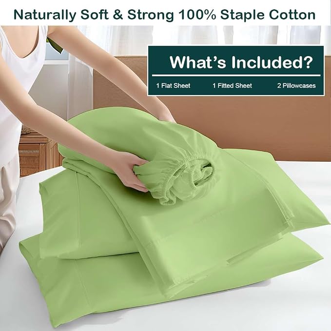 NON Sticky cotton Queen Size Sleeper Sofa Sheets, 4 Piece Egyptian Cotton Bed - Image 3