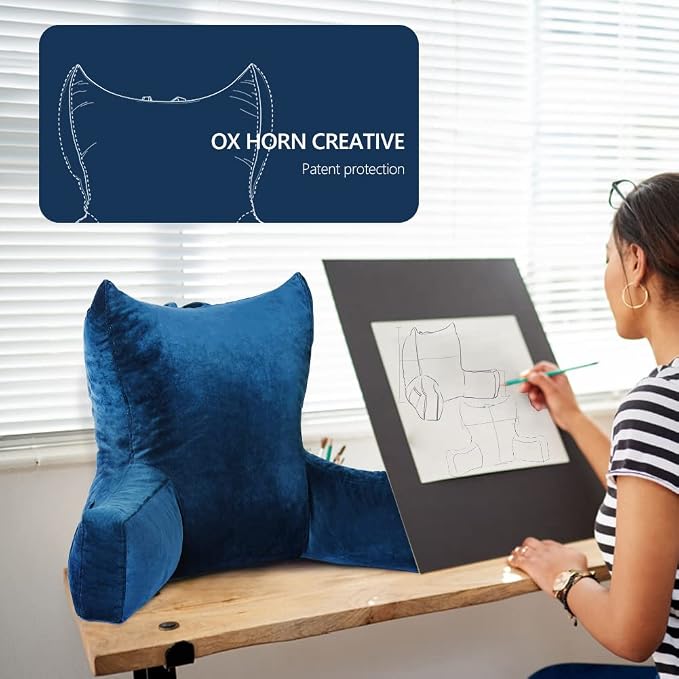 Neustern Reading Pillow for Sitting in Bed Adult, Back Pillow for Bed Shredded - Image 2