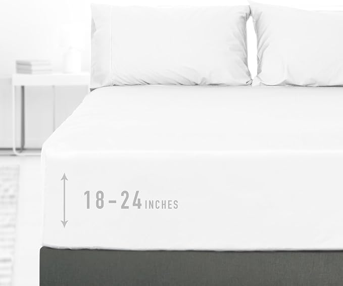 Sunflower Full Fitted Sheet, 1-Piece Extra Deep Pocket Fitted Bottom Sheet 22" by SunflowerHometexUS