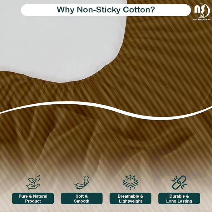 NON Sticky cotton Queen Size Sleeper Sofa Sheets, 4 Piece Egyptian Cotton Bed - Image 4