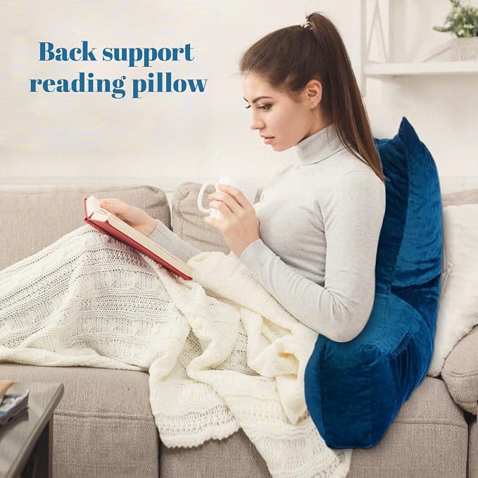 Neustern Reading Pillow for Sitting in Bed Adult, Back Pillow for Bed Shredded - Image 3