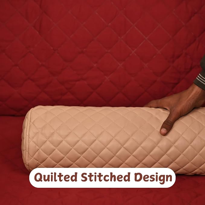 Neck Roll Pillow Cushion Cover, 16x5 Inch Full Moon Round Bolster Pillow Case - Image 2