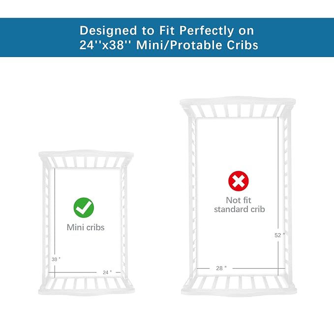 Mini Crib Sheets Set for Girls, 4 Pack, Mini Portable Crib Sheets for Girs | - Image 5