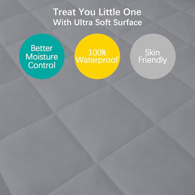 Mini Crib Mattress Protector Sheets Fitted Waterproof Mini Crib Mattress - Image 6