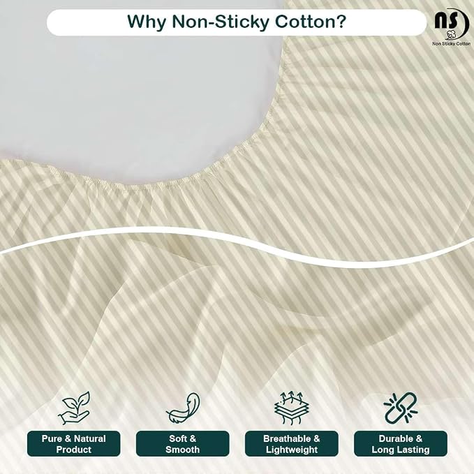 NON Sticky cotton Queen Size Sleeper Sofa Sheets, 4 Piece Egyptian Cotton Bed - Image 4