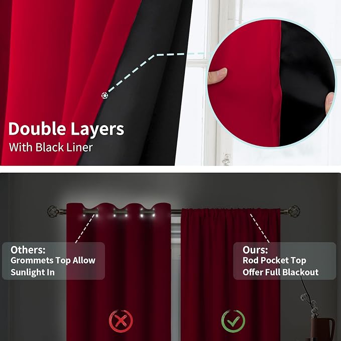 BGment Christmas Thermal Insulated 100% Blackout Curtains - Image 6