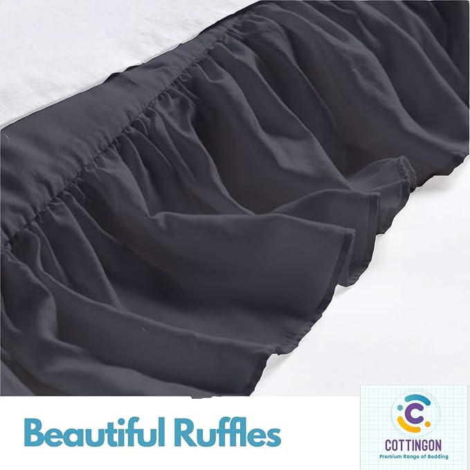 Ruffled Bed Skirt with Split Corners-Dust Ruffle - Image 4