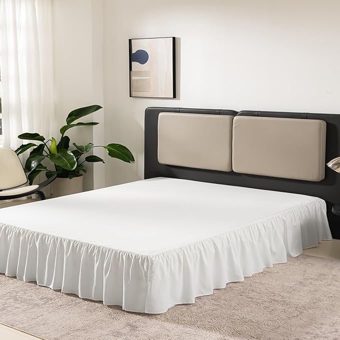 Ivory Bed Skirt King Size Ruffled Bed Skirt - Image 6