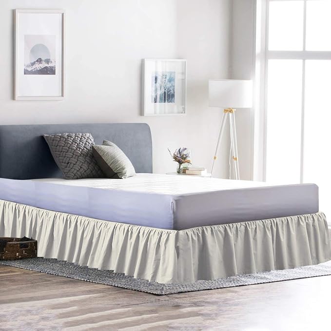 Bed Skirt - Ruffled Bed Skirt 12 Inch Drop Dust Ruffle - Dust Ruffle Bedskirt - Image 2