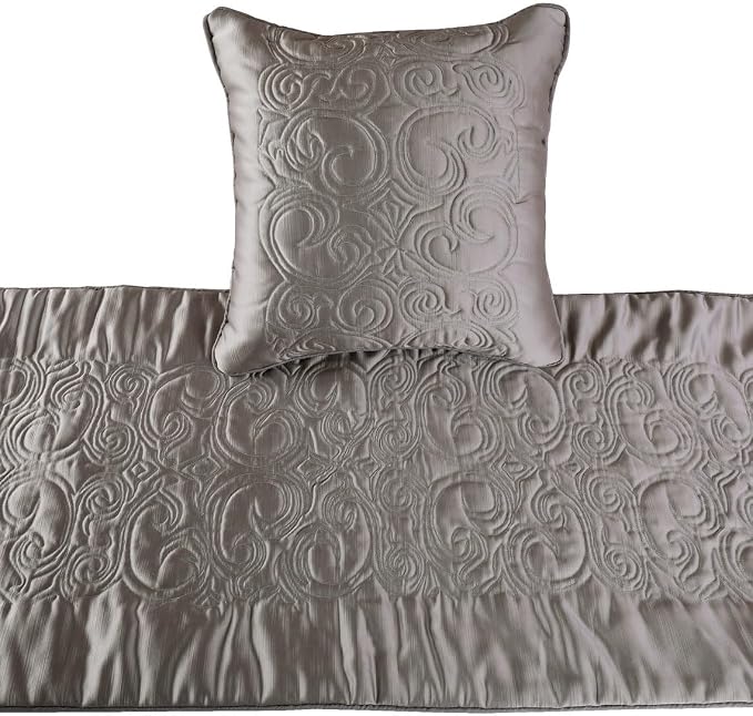 The HomeCentric Handmade Silver King 90 x 18 inch Bed Runner - Image 2
