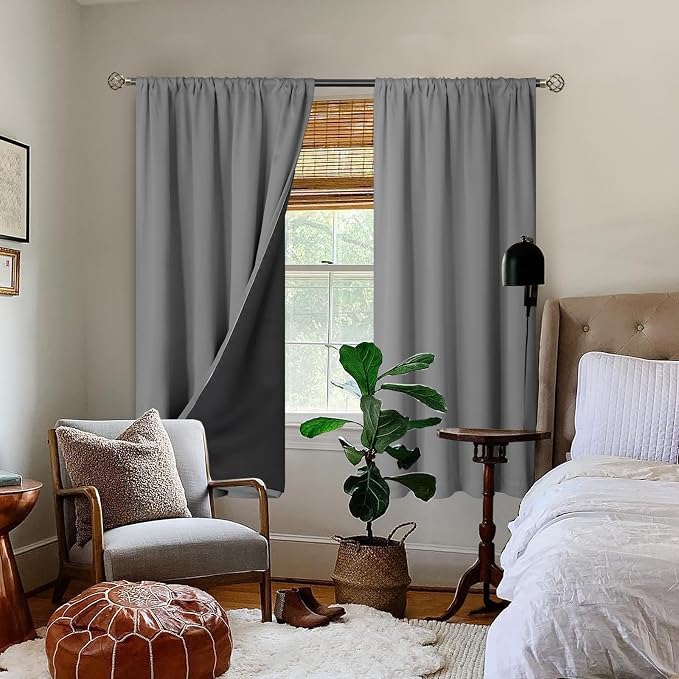 BGment 100% Blackout Curtains for Bedroom 63 Inch Length 2 Panels, Thermal - Image 2
