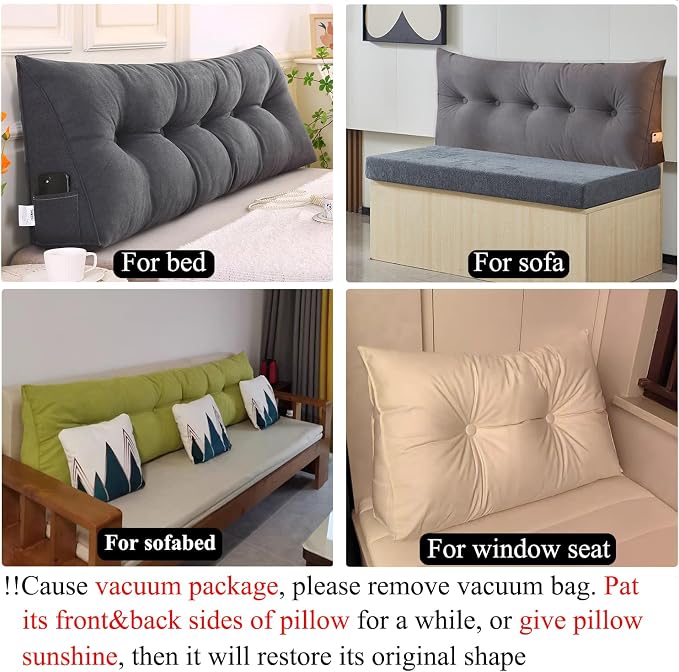 Triangular Wedge Pillow headboard Queen Size - Image 6