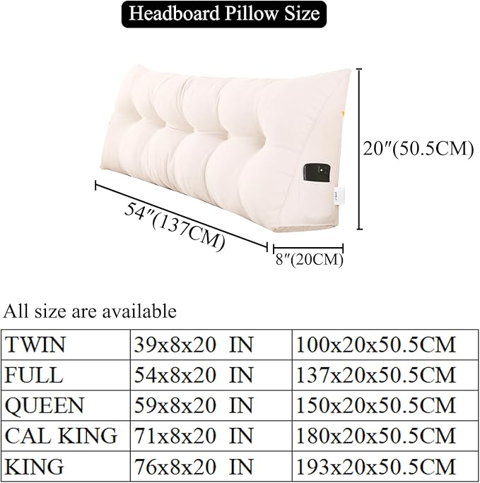 SAMTY Triangular Wedge Pillow headboard Full Size - Image 2