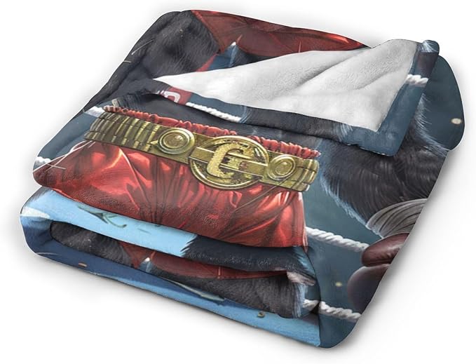 Gorilla Boxing Throw Blanket, 100% Microfiber, Heavy Weight, Water Resistant - Image 4