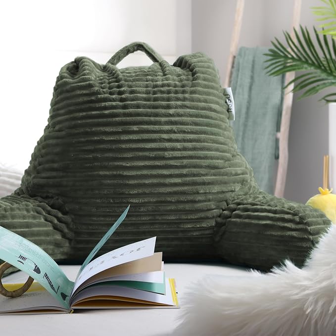 Nestl Reading Pillow with Shredded Memory Foam, Luxe Cut Plush Back Pillow - Image 8