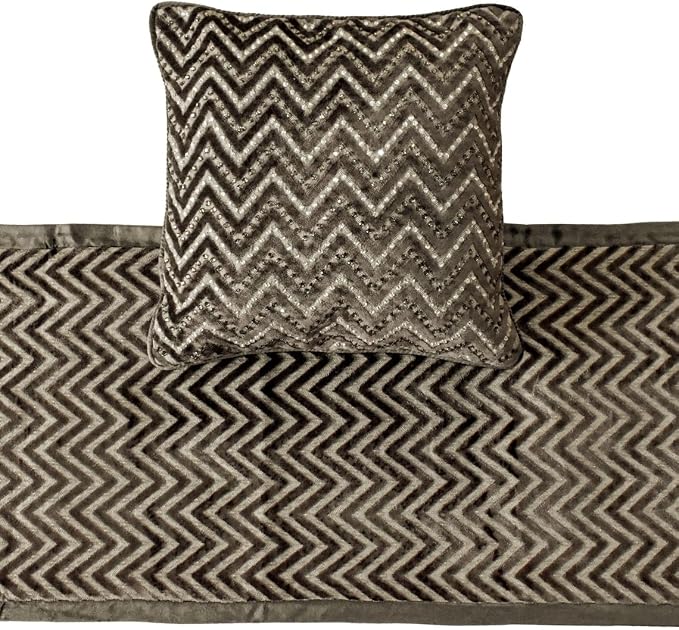 The HomeCentric King Queen Twin Grey Decorative CA King 86"x18" Bed Runner - Image 3