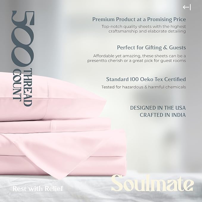Mayfair Linen 500 Thread Count Split King Sheets Sets - Image 7