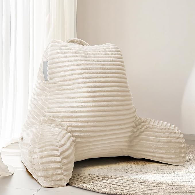 Hearth & Harbor Reading Pillow for Bed Adult – Back Pillow for Sitting in Bed by HearthHarbor