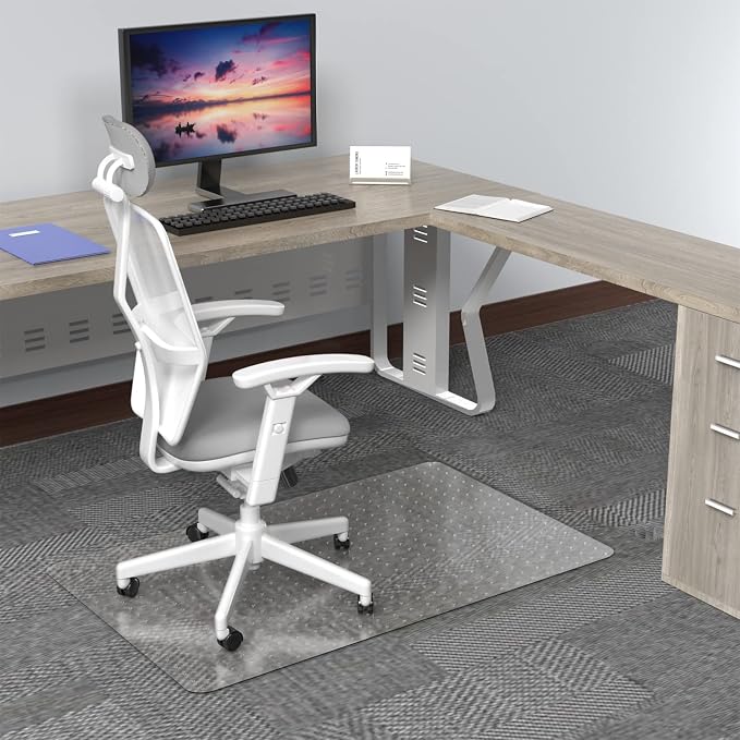 Amyracel Chair Mat for Carpet, Easy Glide Plastic Floor Mat for Office Chair on - Image 2