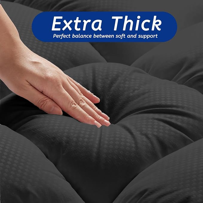 Twin Size Mattress Topper for Back Pain, Cooling Extra Thick Mattress Pad Cover - Image 3