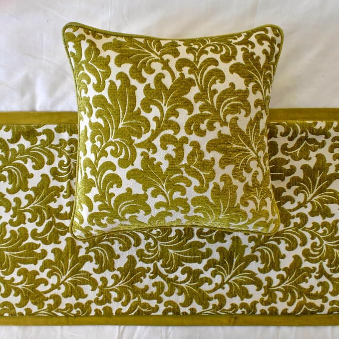 The HomeCentric King/Queen/Twin Chartreuse Decorative Full 68"x18" Bed Runner - Image 2