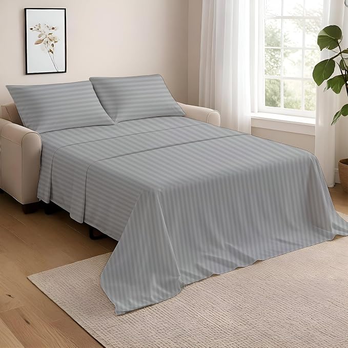 NON Sticky cotton Full Size Sleeper Sofa Sheets, 4 Piece Egyptian Cotton Bed by Non-StickyCotton
