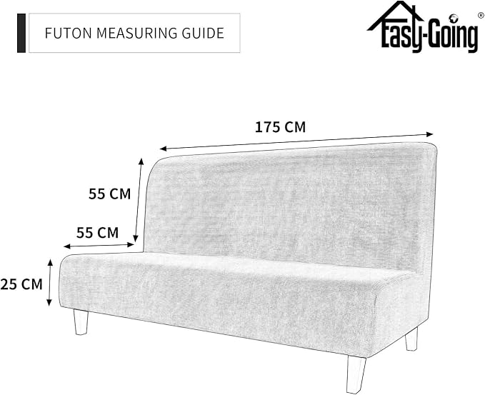 Easy-Going Stretch Futon Slipcover Armless Futon Bed Cover Furniture Protector - Image 6