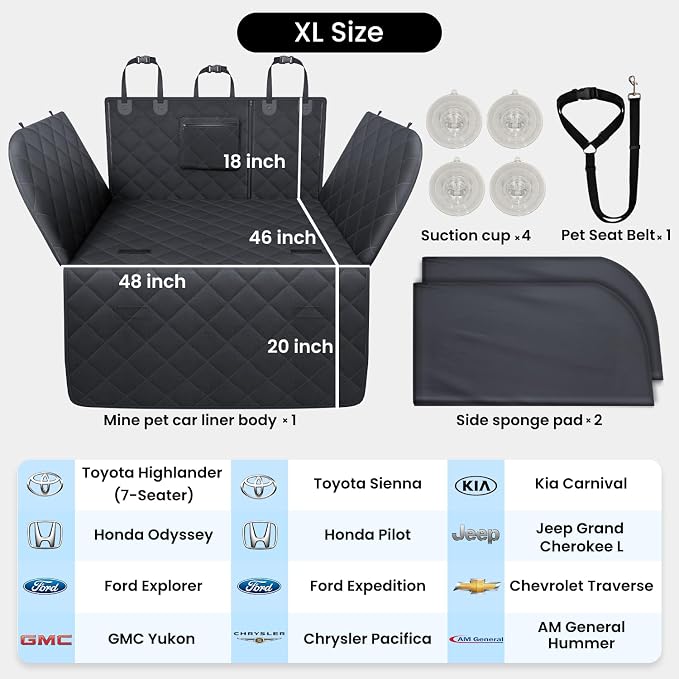 REEVAA SUV Cargo Liner for Dogs, Full Coverage Non-Slip Cargo Cover - Image 6