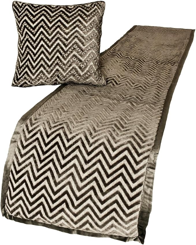 The HomeCentric King Queen Twin Grey Decorative Full 68"x18" Bed Runner by TheHomeCentric