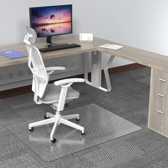 Amyracel Chair Mat for Carpet, Easy Glide Plastic Floor Mat for Office Chair on - Image 2