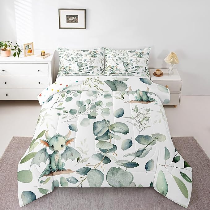 Erosebridal Boys Magic Animal Full Size Comforter Set Cute Dragon Bedding Set by Erosebridal
