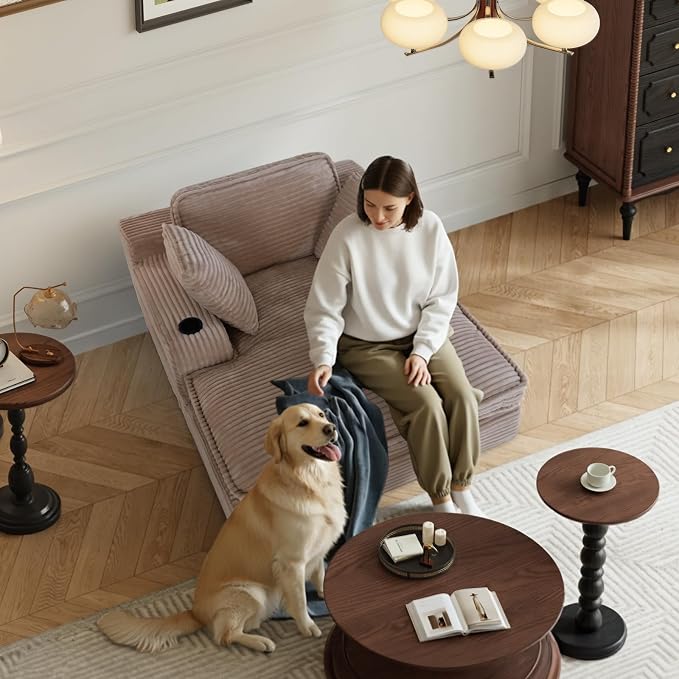 67" Chaise Lounge Chair Indoor, Cozy Oversized Fluffy Sofa - Image 3