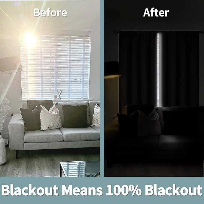 BGment Dark Grey Blackout Curtains - Image 3