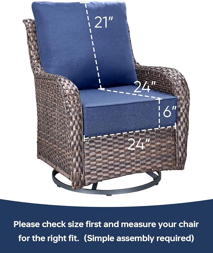 Luxury 24x24x6 Inch Outdoor Chair Cushions Set of 4 - Image 3