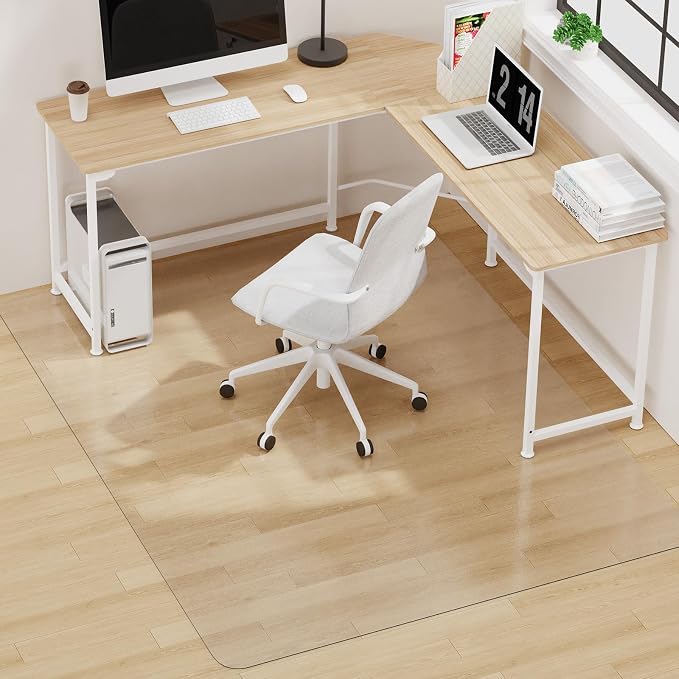 Upgraded 2mm Thick Clear Office Chair Mat, Heavy-Duty Easy Clean PVC Computer by FURKIT