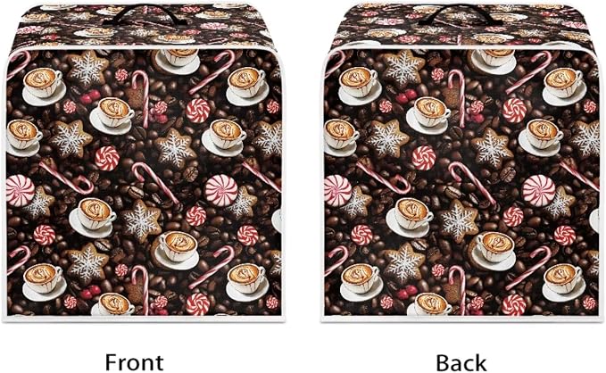 Coffee Maker Cover Christmas Coffee Machine Dust Cover Washable Folding Xmas - Image 2